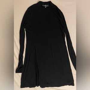 Lulus long mockneck black long sleeve with slit size small